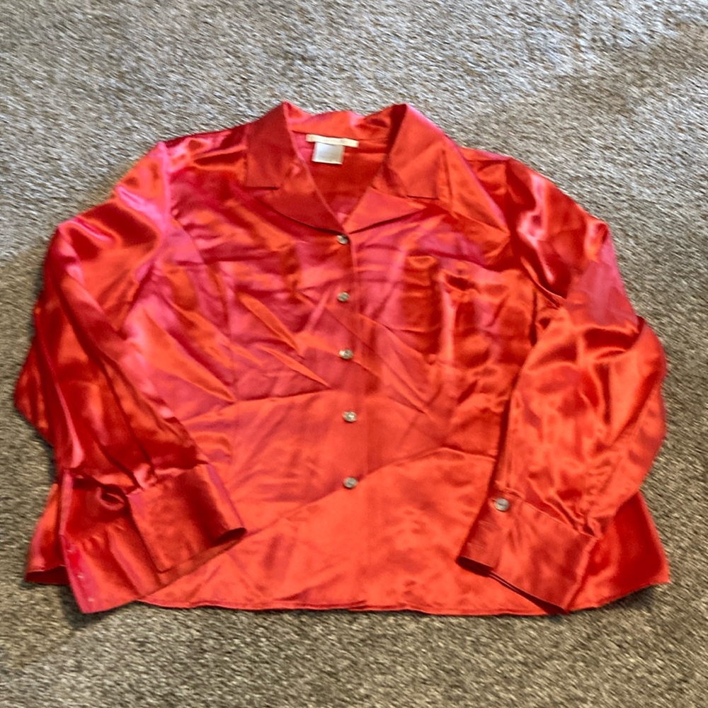 Austin Reed red silk shirt